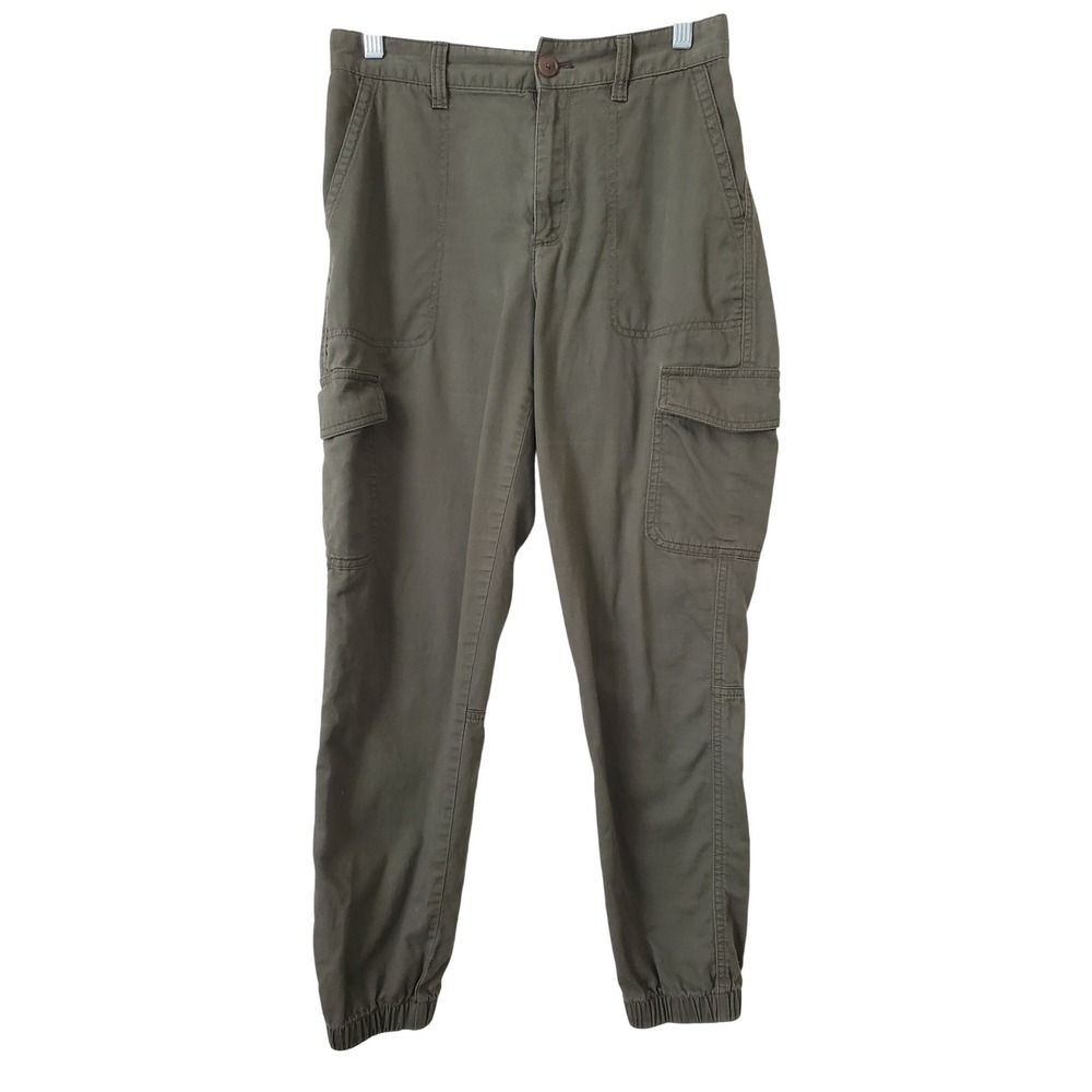 GAP Girlfriend Jogger Army Cargo Pants Olive Green 100% Cotton Women's 4